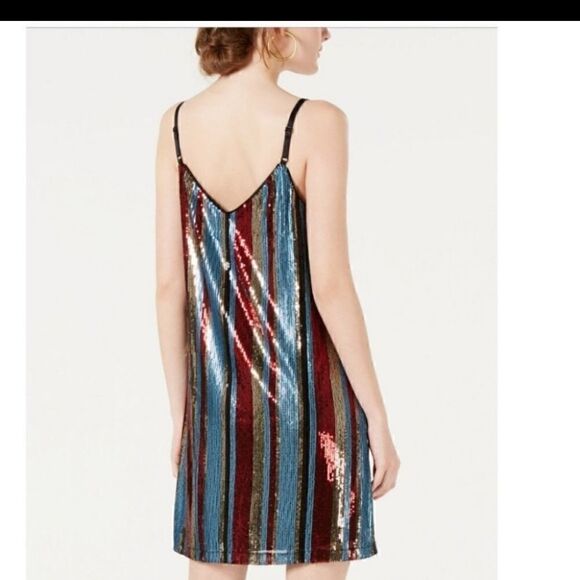 As U Wish Juniors Sequin Strap Tank Dress Medium - Picture 5 of 10